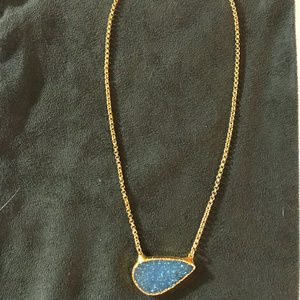 Janna Conner Blue Druzy Stone Pendant Necklace
